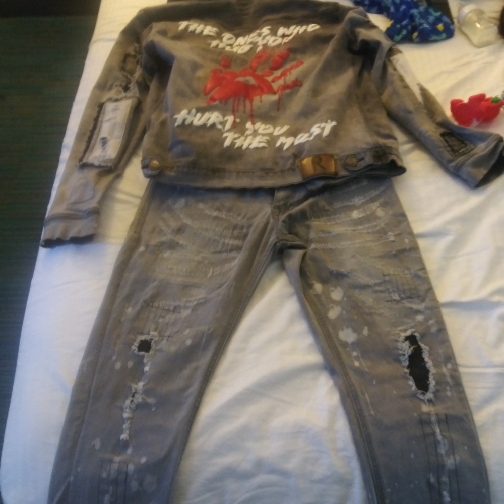 Jean jacket with pants